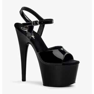 Pleaser Solid Black Exotic Dancing Sandals Platform Kiss 209 Sandals 9